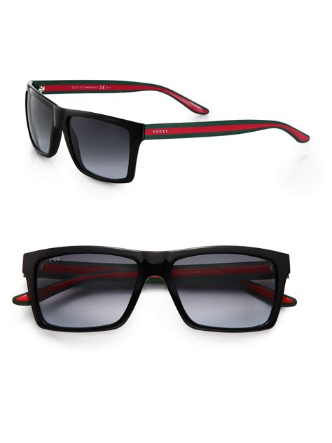 black rectangle sunglasses mens|gucci black rectangle sunglasses.